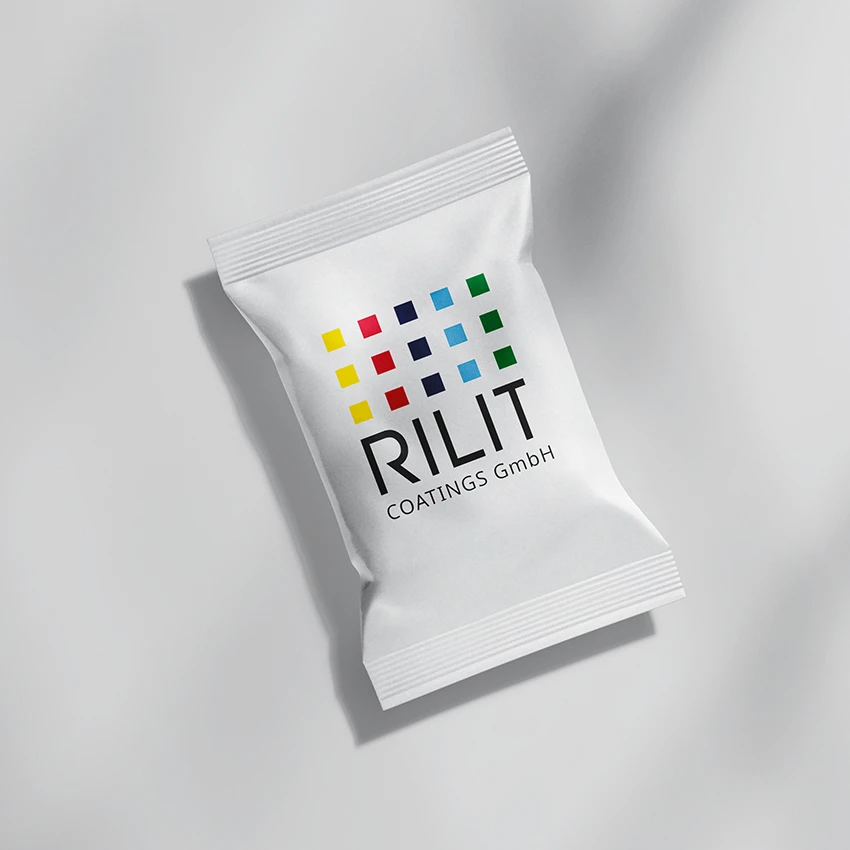 Zuckerpäckchen mit RILIT-Logo